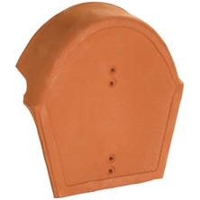 Ridge end piece for double roll ridge tile Red